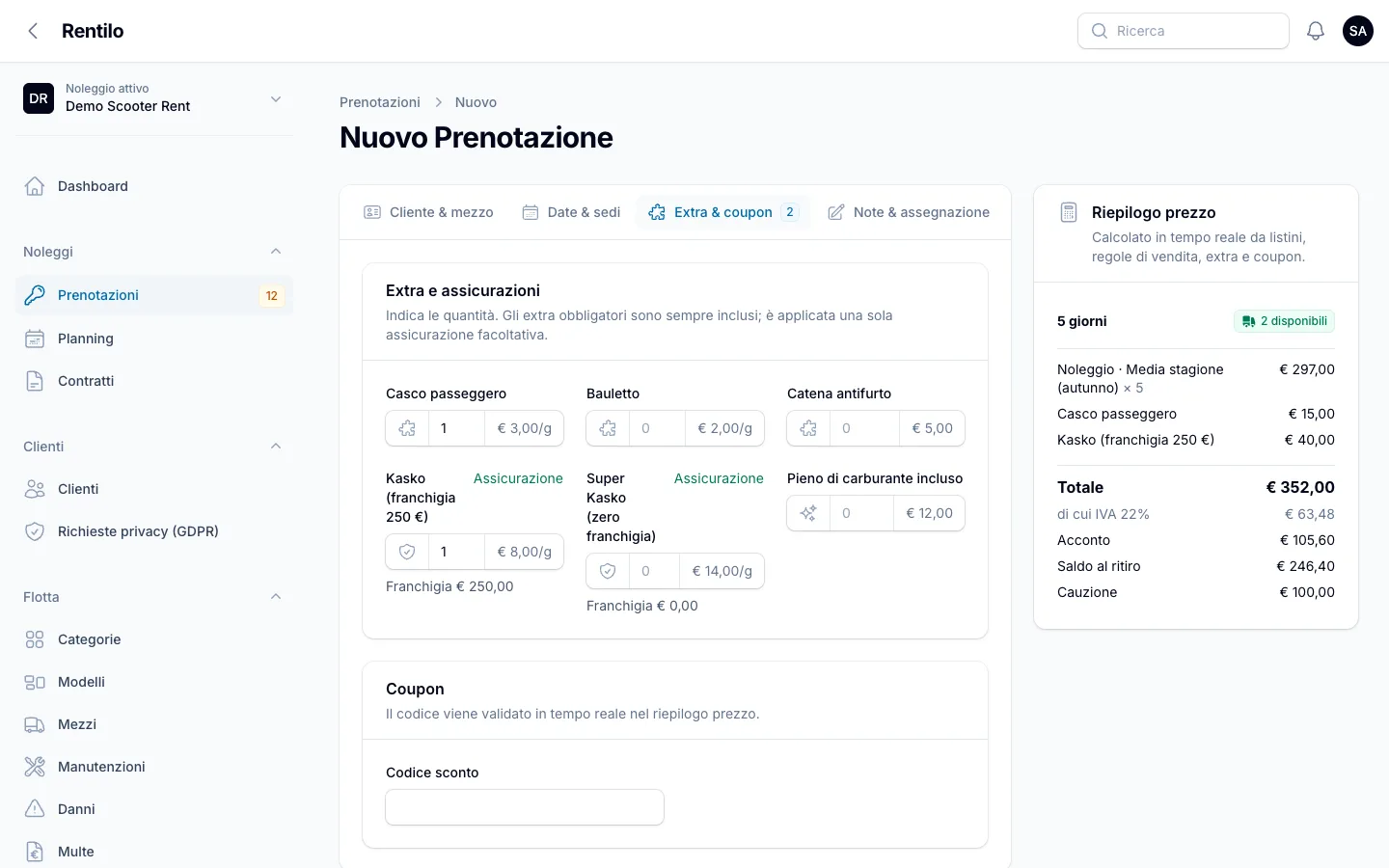Il contratto si firma sul telefono del cliente.